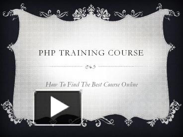 PPT – Php Training Course PowerPoint Presentation | Free To Download ...