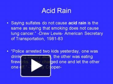 Ppt Acid Rain Powerpoint Presentation Free To View Id Bb Zdlkm