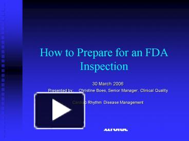 Ppt How To Prepare For An Fda Inspection Powerpoint Presentation