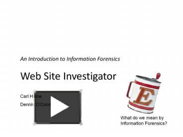 PPT – An Introduction To Information Forensics PowerPoint Presentation ...