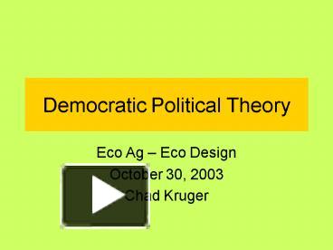 PPT – Democratic Political Theory PowerPoint Presentation | Free To ...