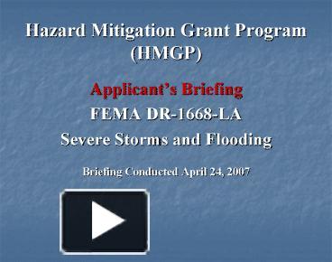 PPT – Hazard Mitigation Grant Program (HMGP) PowerPoint Presentation ...