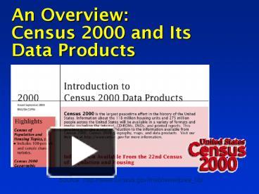 PPT An Overview Census 2000 And Its Data Products PowerPoint