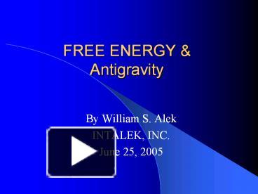 PPT – FREE ENERGY PowerPoint Presentation | Free To Download - Id ...