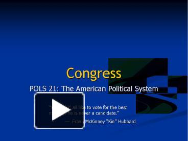 PPT – The Legislative Branch PowerPoint Presentation | Free To Download ...