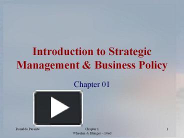 PPT – Introduction To Strategic Management & Business Policy PowerPoint ...