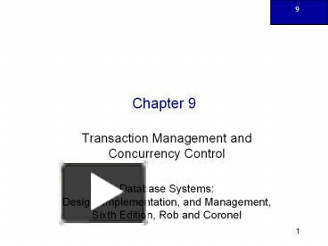 PPT – Chapter 9 Transaction Management And Concurrency Control ...