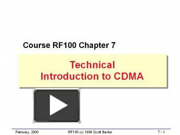 PPT – Technical Introduction To CDMA PowerPoint Presentation | Free To ...