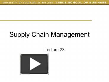 PPT – Supply Chain Management PowerPoint Presentation | Free To ...