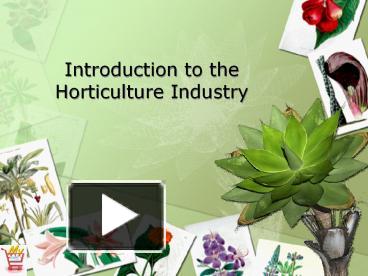 PPT – Introduction To The Horticulture Industry PowerPoint Presentation ...