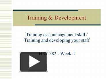 Ppt – Training & Development Powerpoint Presentation 