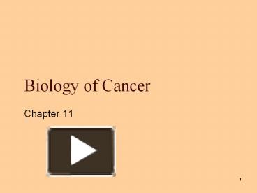 PPT – Biology Of Cancer PowerPoint Presentation | Free To View - Id ...