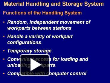 PPT – Material Handling And Storage System PowerPoint Presentation ...