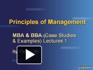 PPT – Principles Of Management PowerPoint Presentation | Free To View ...