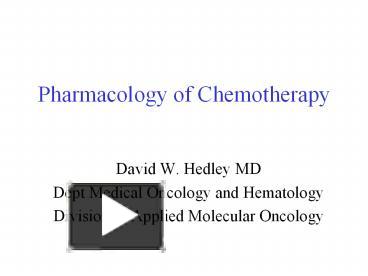 PPT – Pharmacology Of Chemotherapy PowerPoint Presentation | Free To ...