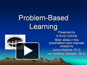 PPT – Problem-Based Learning PowerPoint Presentation | Free To Download ...