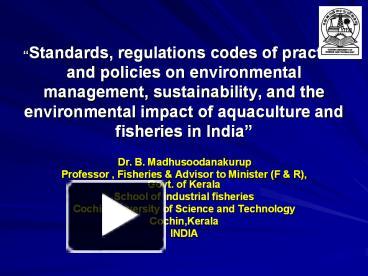 PPT – Standards, Regulations Codes Of Practice And Policies On ...