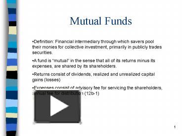 PPT – Mutual Funds PowerPoint Presentation | Free To View - Id: 3be8f-NjQ4Z