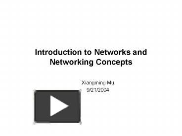 PPT – Introduction To Networks And Networking Concepts PowerPoint ...