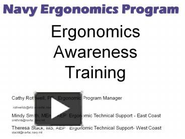 PPT – Ergonomics Awareness Training PowerPoint Presentation | Free To ...