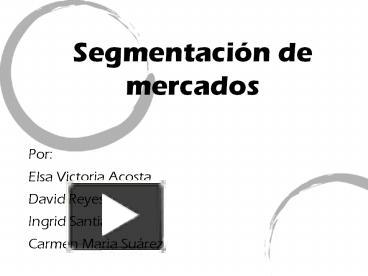 PPT – Segmentaciуn De Mercados PowerPoint Presentation | Free To ...