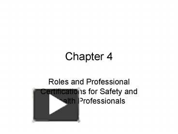 PPT – Roles And Professional Certifications For Safety And Health ...