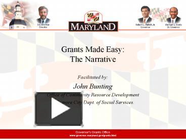 PPT – Grants Made Easy: The Narrative PowerPoint Presentation | Free To ...