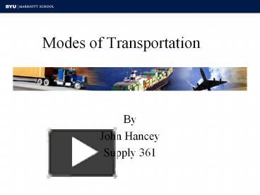 PPT – Modes Of Transportation PowerPoint Presentation | Free To View ...