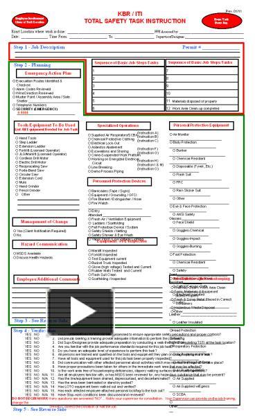 Daily Safety Task Instruction For Construction