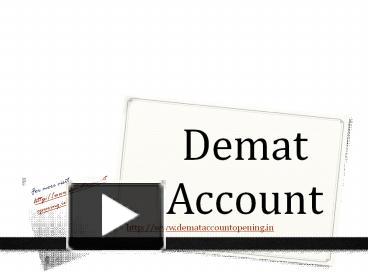 Ppt Demat Account Powerpoint Presentation Free To Download Id Cbd C Yzc N