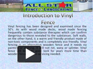 PPT Pros And Cons Of Vinyl Fencing PowerPoint Presentation Free To