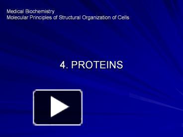 PPT – Medical Biochemistry Molecular Principles Of Structural ...