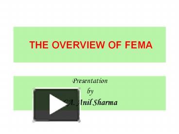 PPT – THE OVERVIEW OF FEMA PowerPoint Presentation | Free To View - Id ...