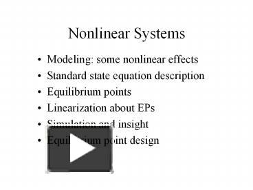 PPT – Nonlinear Systems PowerPoint Presentation | Free To Download - Id ...