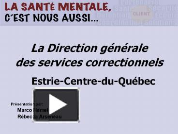 PPT – La Direction Gйnйrale PowerPoint Presentation | Free To Download ...