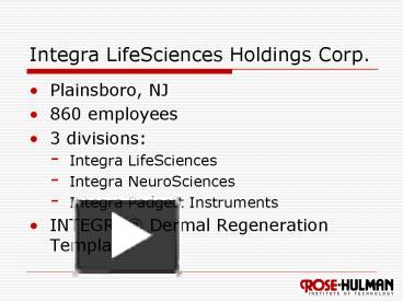 Ppt Integra Lifesciences Holdings Corp Powerpoint Presentation