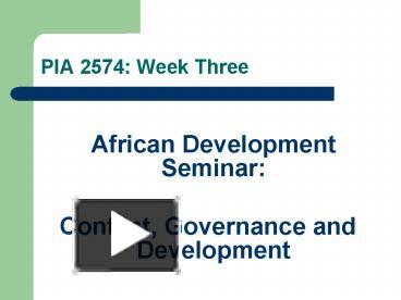 PPT – African Development Seminar PowerPoint Presentation | Free To ...