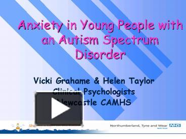 PPT – Anxiety In Young People With An Autism Spectrum Disorder ...