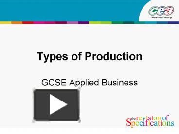 PPT – Types Of Production PowerPoint Presentation | Free To Download ...