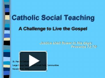 introduction to catholic social teaching - ppt download