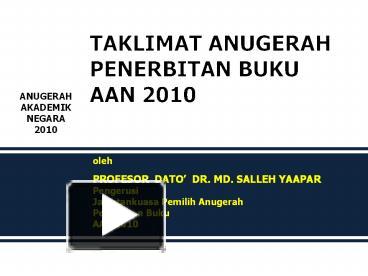 PPT – ANUGERAH PowerPoint Presentation | Free To Download - Id: 3ecef1 ...