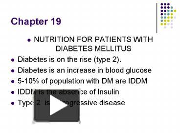 PPT – NUTRITION FOR PATIENTS WITH DIABETES MELLITUS PowerPoint ...