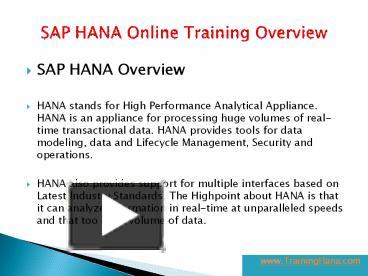 Ppt Sap Hana Online Training Guide Powerpoint Presentation Free To Download Id F B Nzgzm