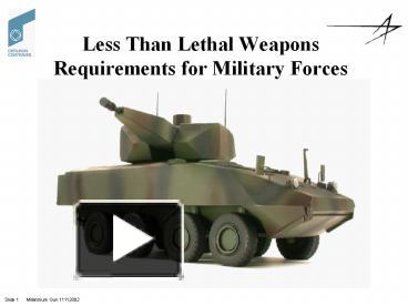 Ppt – Less Than Lethal Weapons Requirements For Military Forces 