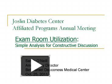 PPT – Joslin Diabetes Center Affiliated Programs Annual Meeting ...