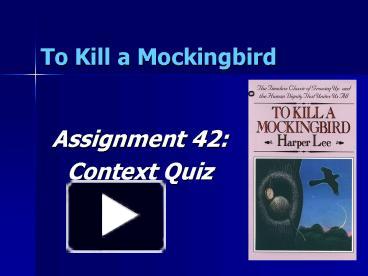 PPT To Kill a Mockingbird PowerPoint presentation free to download