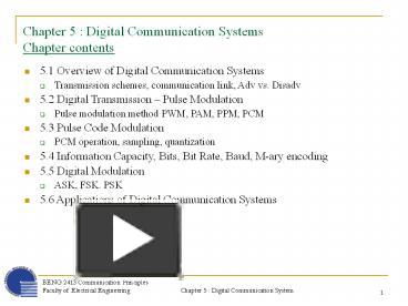 Ppt Chapter Digital Communication Systems Chapter Contents