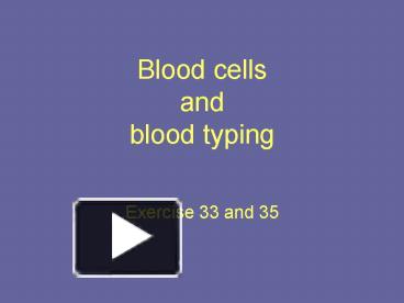 PPT – Blood Cells And Blood Typing PowerPoint Presentation | Free To ...