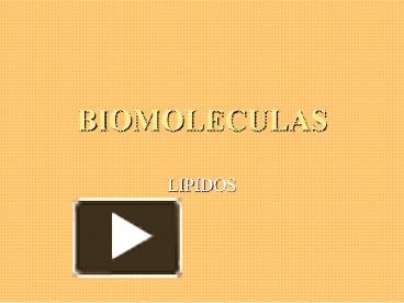 PPT – BIOMOLECULAS PowerPoint Presentation | Free To Download - Id ...