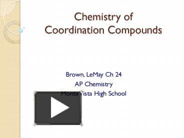 PPT – Chemistry of Coordination Compounds PowerPoint presentation